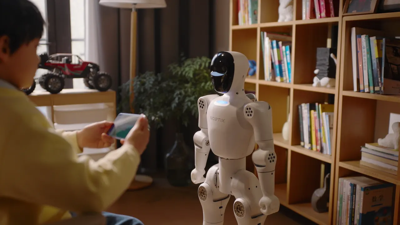 Robot in a technical demonstration setting
